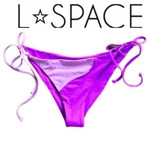 L*Space Dani Classic Purple Bikini Bottom Two Tone Size Small New